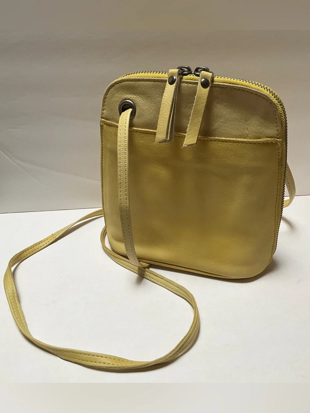LATICO Lilly Leather Crossbody Bag Yellow Leather